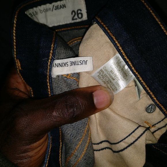 2for99* Rag & Bone Justine Highrise Skinny Jeans in Mateos Dark Blue Wash 26w - Picture 8 of 11